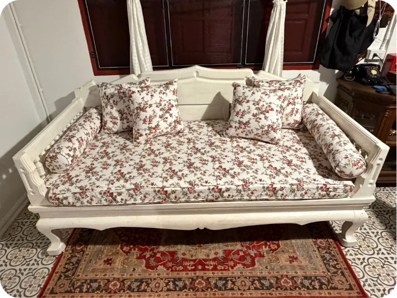 เบาะนั่งแหย่งช้างลายดอกวินเทจ สั่งตัดเข้ามุมพอดี สวยหวาน