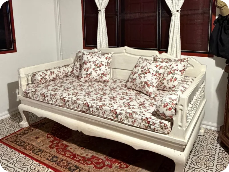 งานสั่งตัดเบาะแหย่งช้าง ผ้าลายดอกวินเทจ เข้ามุมเป๊ะทุกจุด