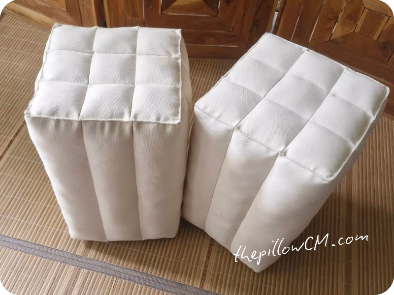 060726 9layers pillow 04 17 หมอนเก้ายัดนุ่นธรรมชาติ ทรงสี่เหลี่ยม เย็บเก้าช่องเพื่อเพิ่มความหนาและคงรูปได้ดี