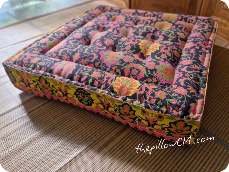 120926 square biscuit cushion w04 190 เบาะนั่งทรงสี่เหลี่ยม เย็บแบ่งช่องแบบ Biscuit ผลิตตามสั่ง