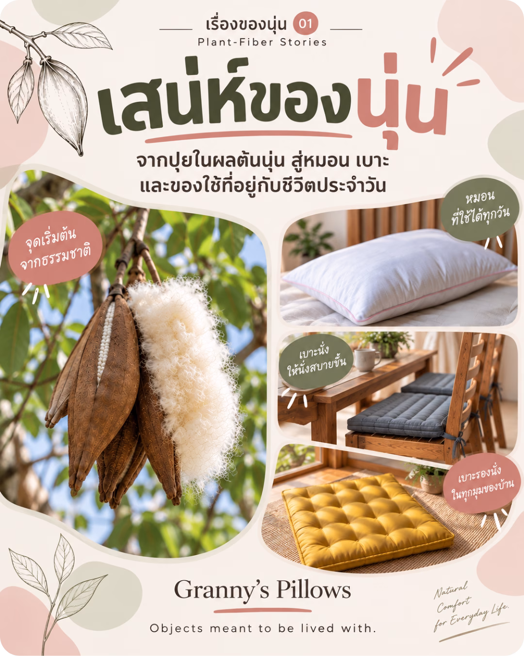 หมอนหรือเบาะนุ่นในบ้านปัจจุบัน