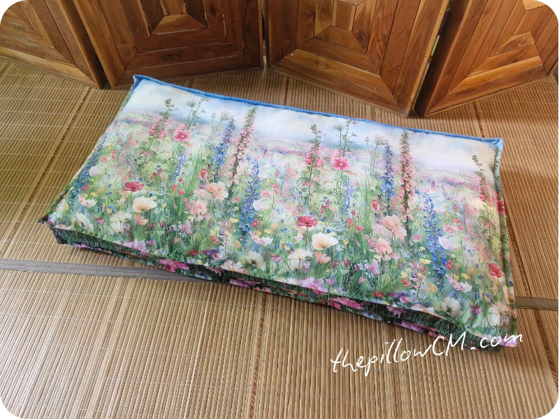 Headboard Cushions เบาะหัวเตียงปลอกลินินพิมพ์ลาย เย็บไส้และปลอกแยกกัน